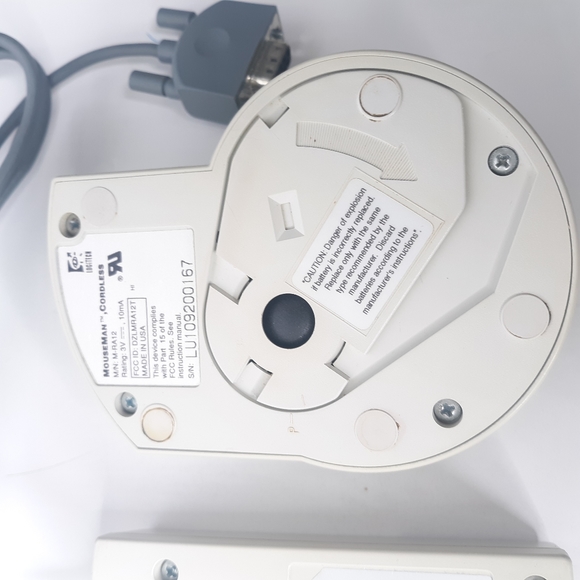 Rare 1990 Vintage Logitech Cordless Radio Mouse Mouseman w/ Receiver M-RA12No - Picture 4 of 13